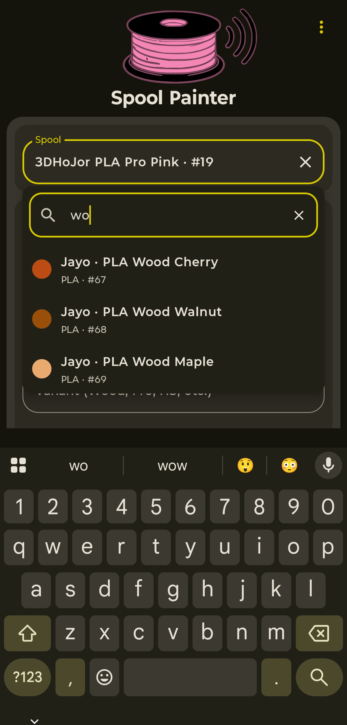 Searching the spool picker